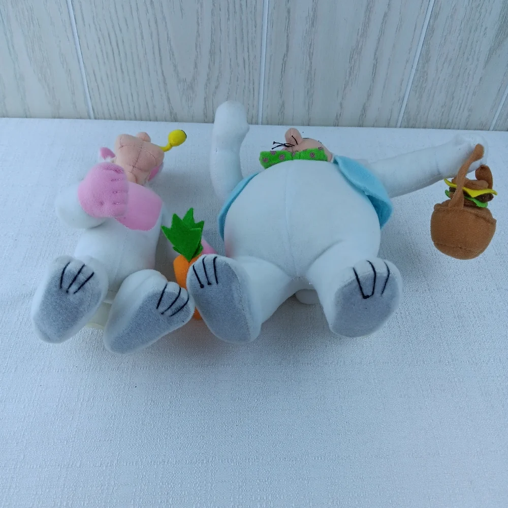 Popeye's Popeye An Wimpy As Bunny Rabbit plush 12" basket w hamburger plush 2004 - Picture 8 of 15